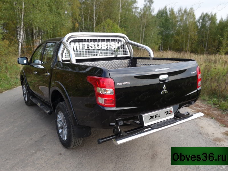 Mitsubishi L200 / Защита заднего бампера / Защита заднего бампера "Подножка"