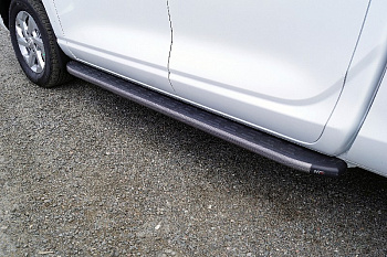 Great Wall / Great Wall Poer King Kong / Пороги / Пороги алюминиевые с пластиковой накладкой (карбон серые) 2020 мм