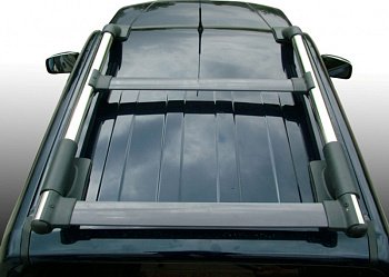 Mitsubishi L200 / Багажники и рейлинги / Алюминиевые рейлинги Maxport Black/Chrome